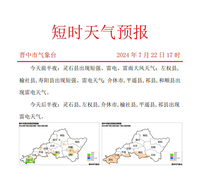 中店乡天气预报更新通知